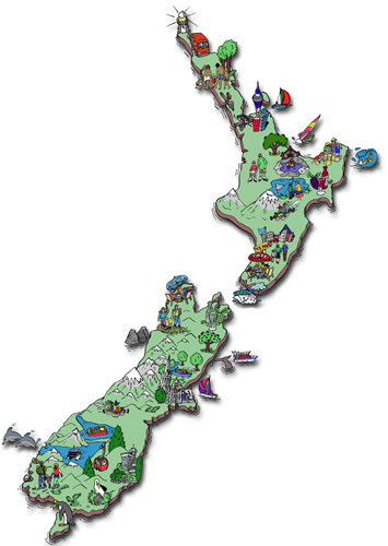 Carte activité en Nouvelle-Zélande
