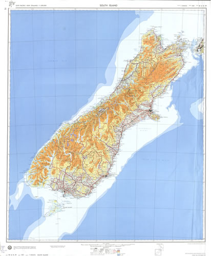 Carte relief sud NZ