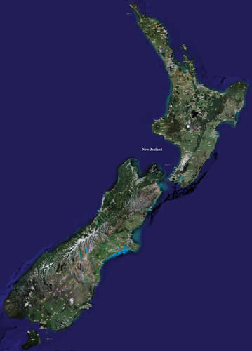 Carte google earth Nouvelle-Zélande