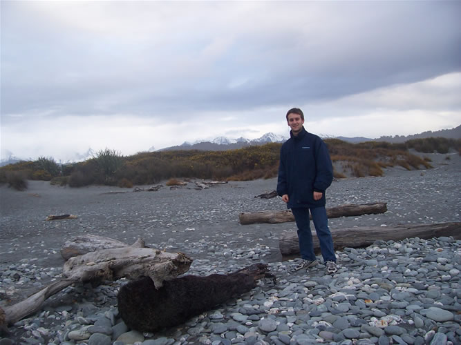 A gillespies beach avec vue sur le mont cook