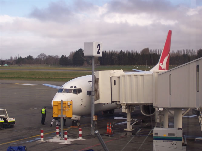 L'avion à christchurch en nouvelle zélande