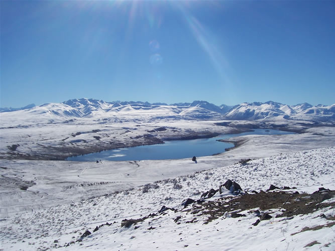 Le Lac Alexandrina sous la neige