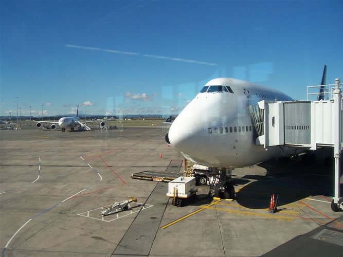 L'avion à auckland en nouvelle-zélande