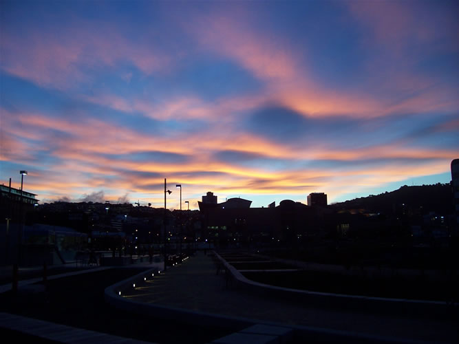 Le nuage rouge de Wellington en nouvelle zelande