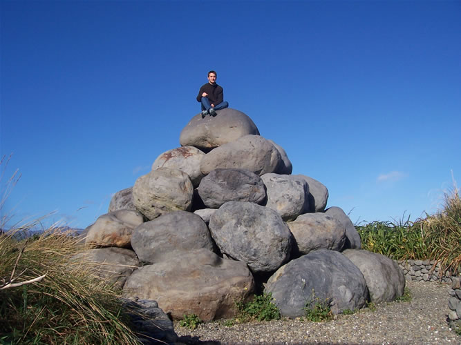 Un gros tas cailloux à Wellington en Nouvelle zélande